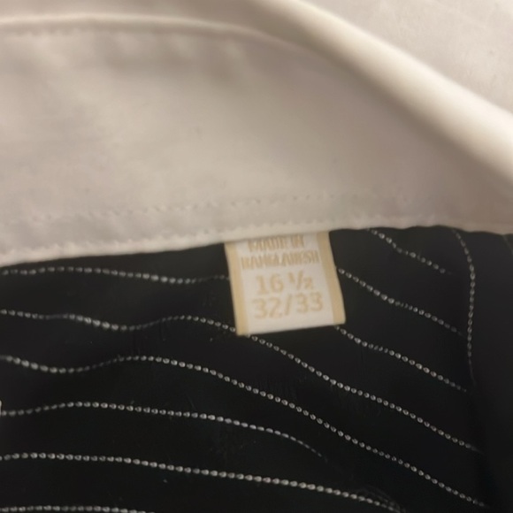 MICHAEL Michael Kors Mens Black & White Pinstripe Dress Shirt Size: 16.5  32/33 - Picture 4 of 7